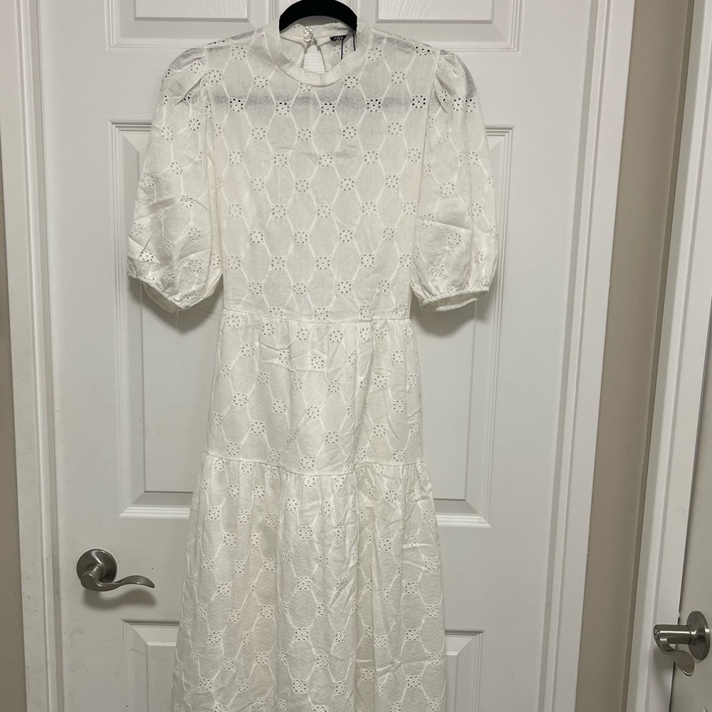 NWT ZARA OPEN BACK MIDI DRESS - Picture 4 of 7